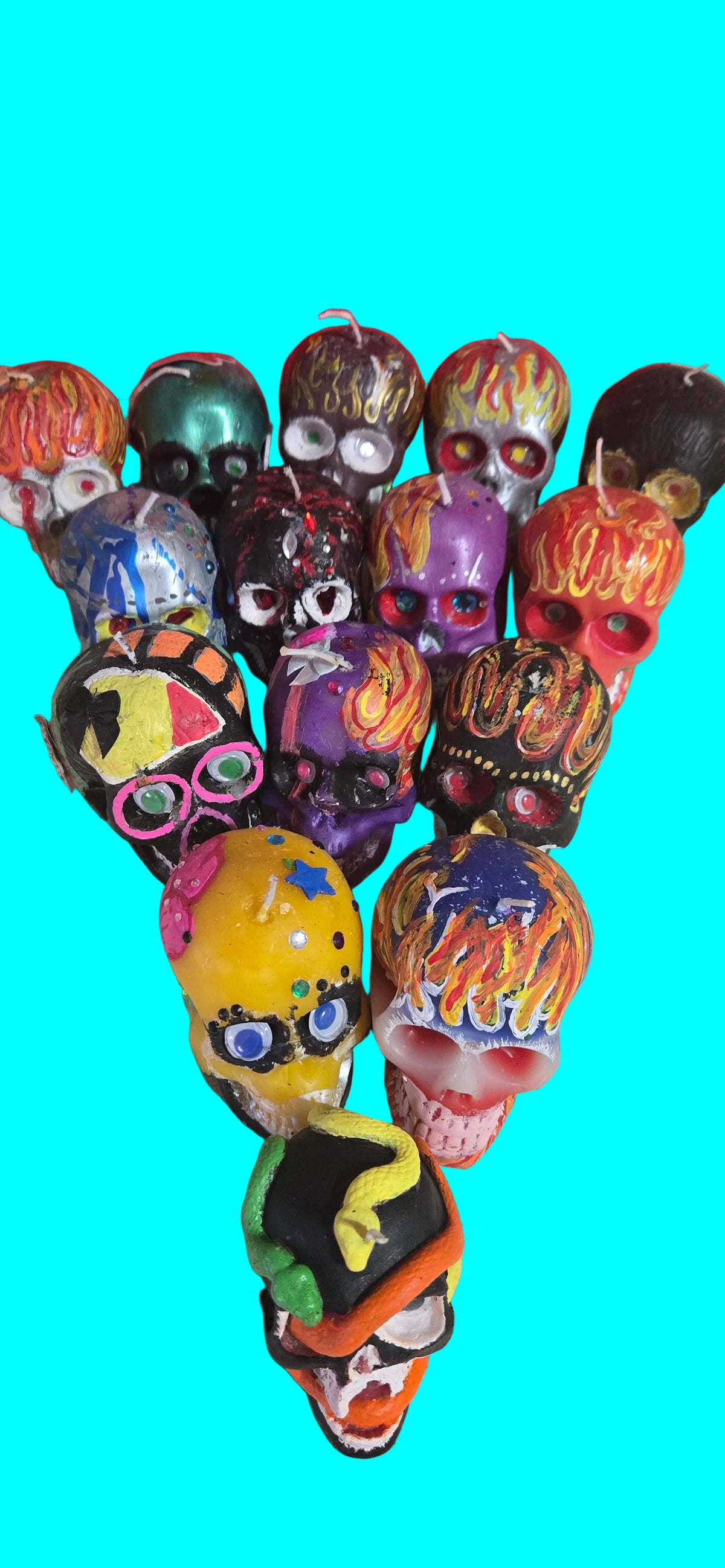 LARGE HAND PAINTED SKULLS